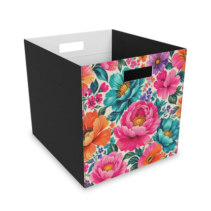 Dreamy Floral Felt Storage Box Floral Organizer Bin