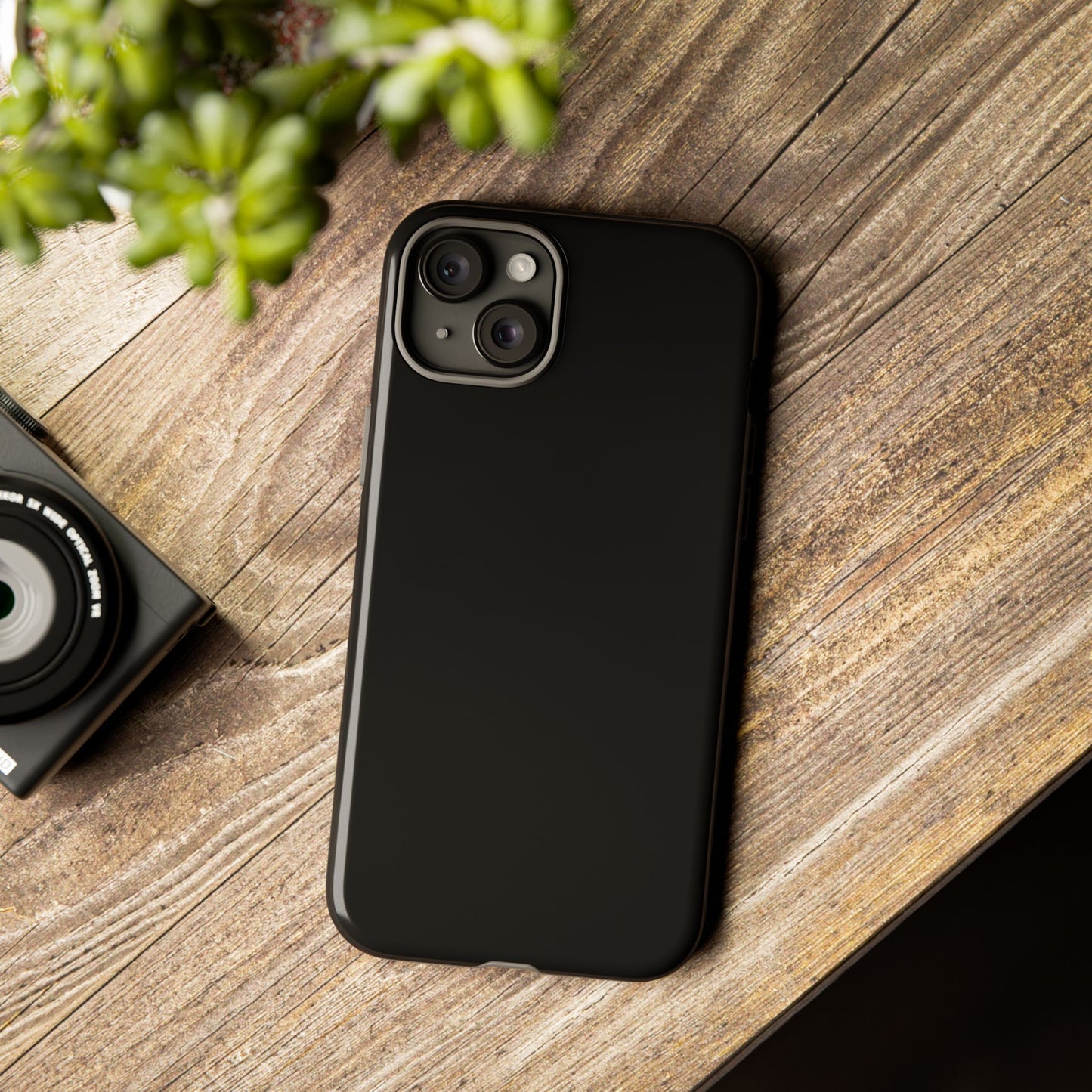 Black Tough Cell Phone Case Matte or Glossy Protective Case iPhone Samsung
