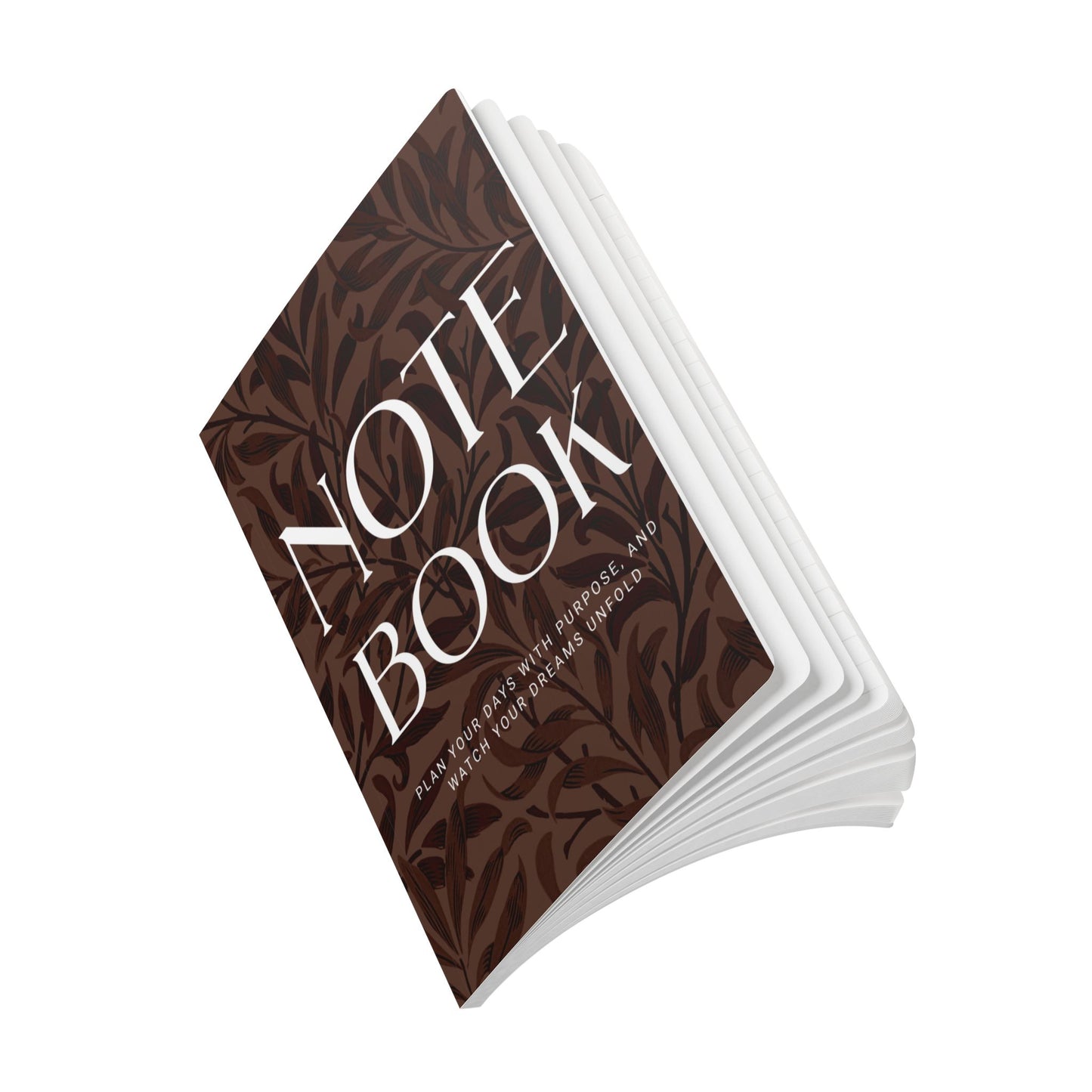 Chocolate Brown Leaves A5 Lined Journal Minimal Botanical Notebook | Coordinated Collection