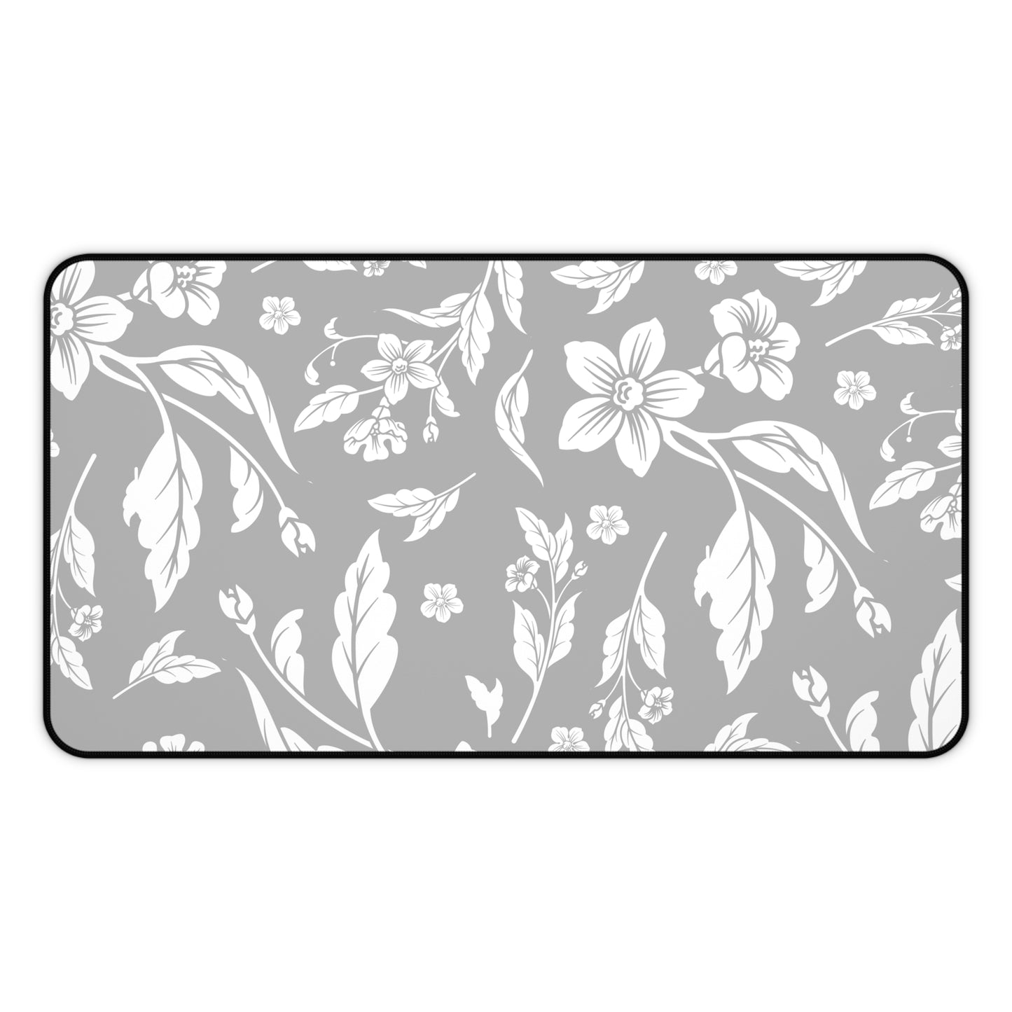 Grayscale Floral Desk Pad (12x18, 12x22 or 16x32)