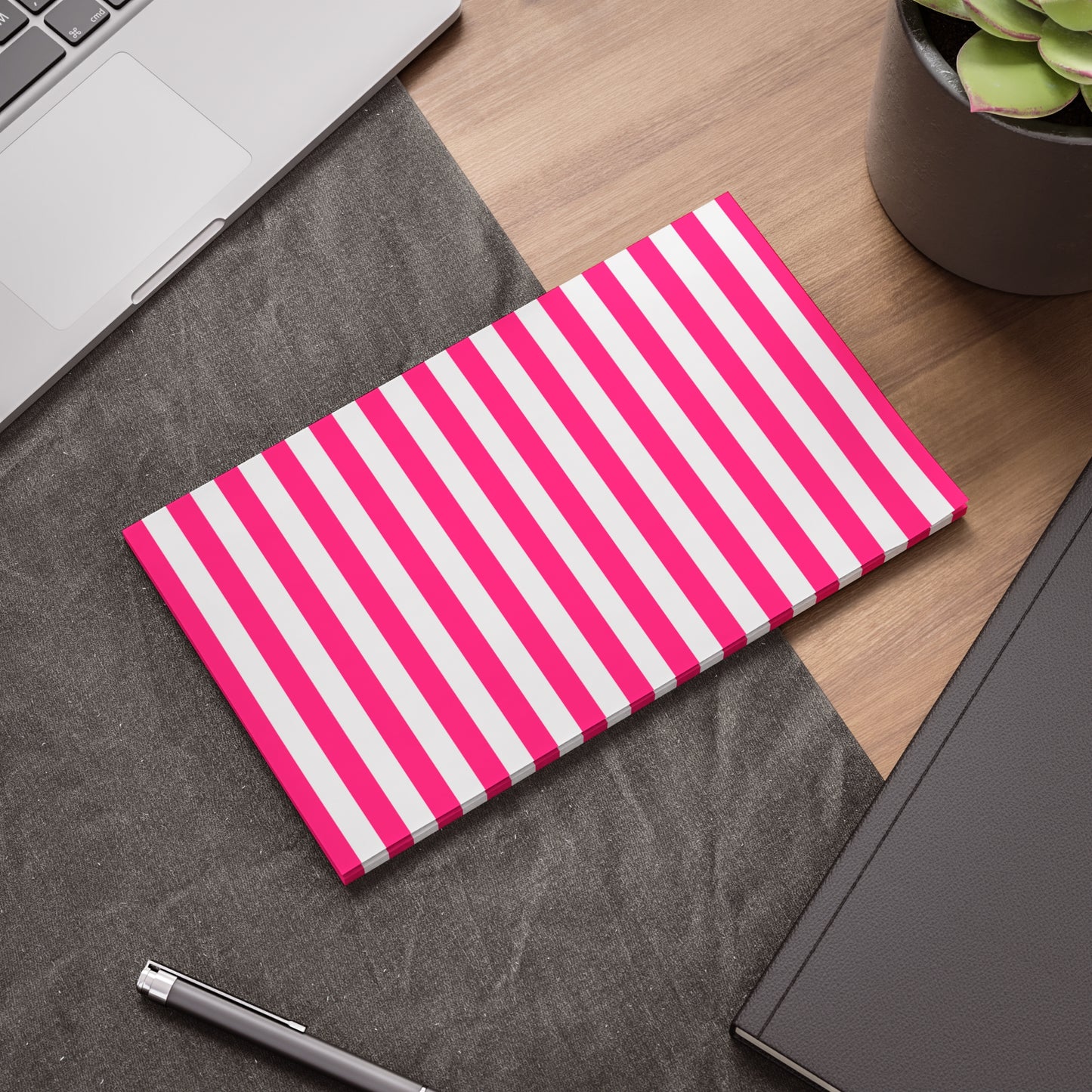 Pink Stripe Sticky Notes (7 Sizes)