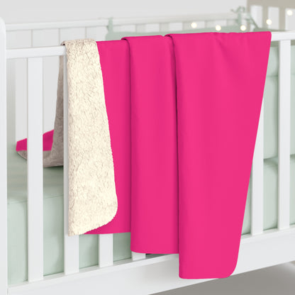 Pink Sherpa Fleece Blanket Cozy Plush Throw 3 Sizes Soft Warm Blanket