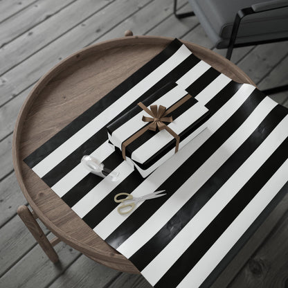 Black Stripe Wrapping Paper, Glossy or Mat (3 Sizes)