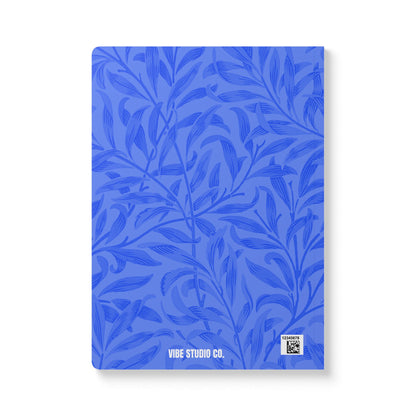 Periwinkle Leaves A5 Lined Journal Minimal Botanical Notebook | Coordinated Collection
