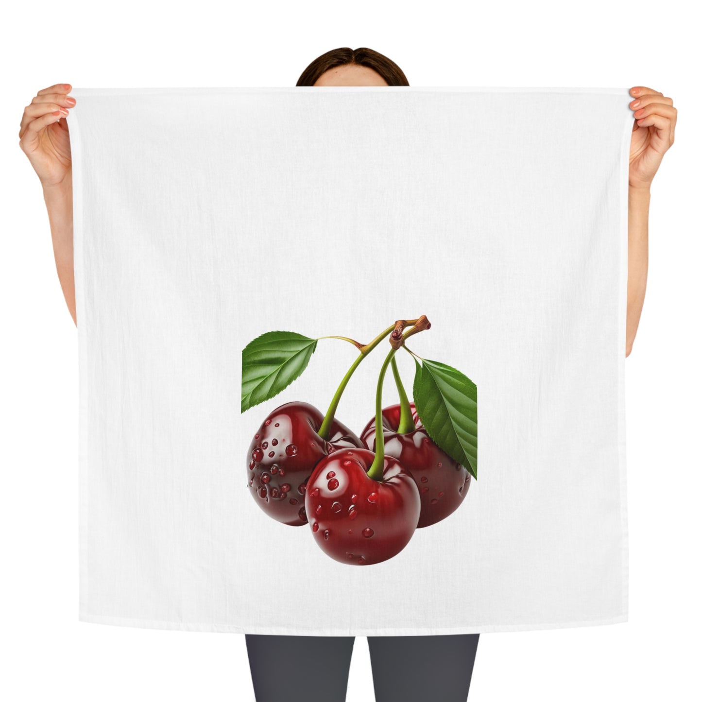 Cherry Kitchen Tea Towel Red Fruit Kitchen Decor Modern Aesthetic Cotton Dish Towel