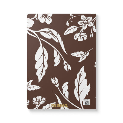 Chocolate Brown Floral A5 Lined Journal Coordinated Collection