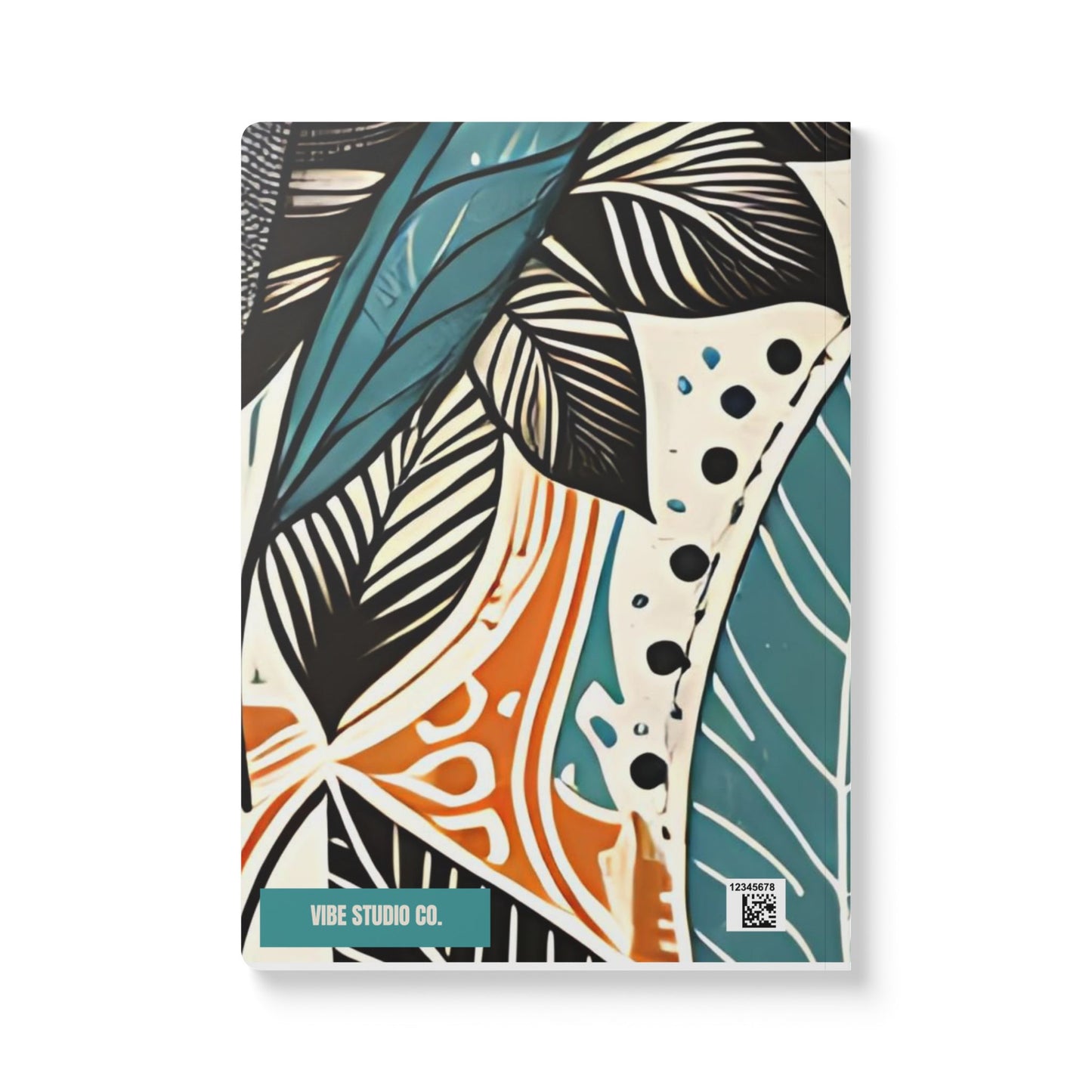 Botanical Leaves Blue Green A5 Lined Journal