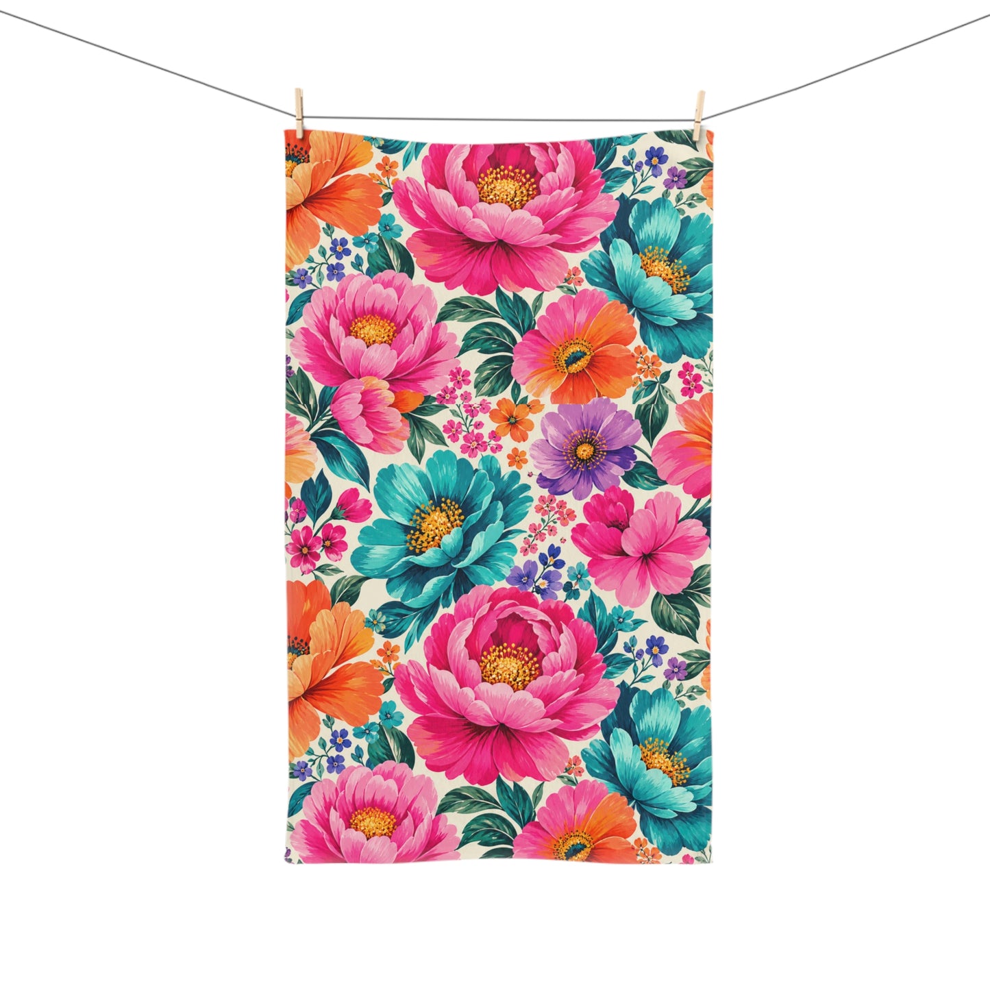 Dreamy Floral Hand Towel Painterly Floral Bathroom Hand Towel
