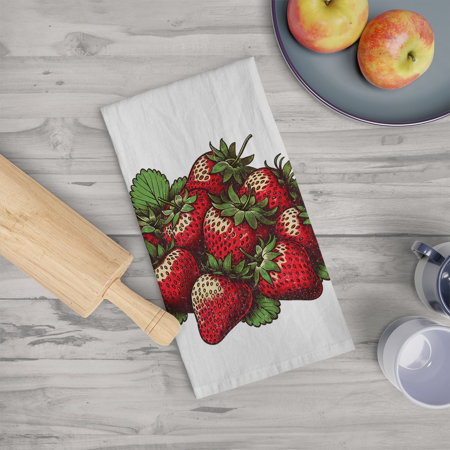Strawberry Kitchen Tea Towel Cotton Dish Towel Fruit Design Decorative Towel