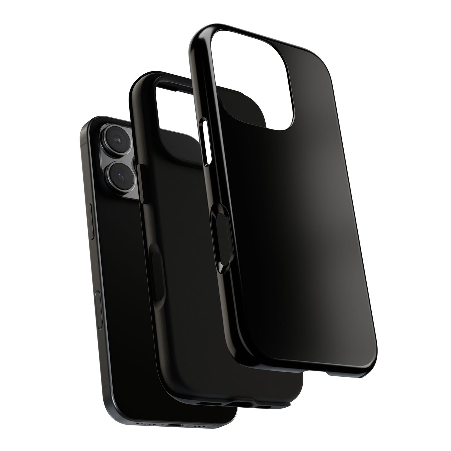 Black Tough Cell Phone Case Matte or Glossy Protective Case iPhone Samsung