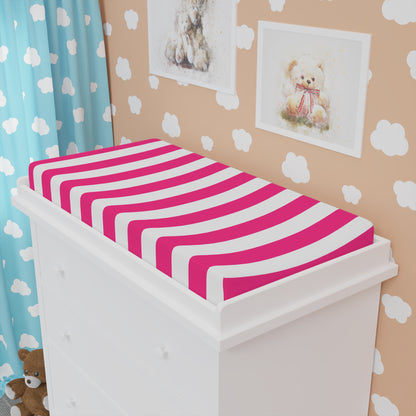 Pink Stripe Baby Changing Pad Cover Nursery Changing Pad Cover