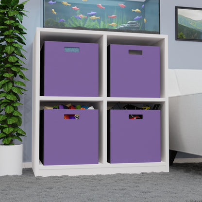 Purple Felt Storage Box Foldable Organizer Bin Home Storage Basket