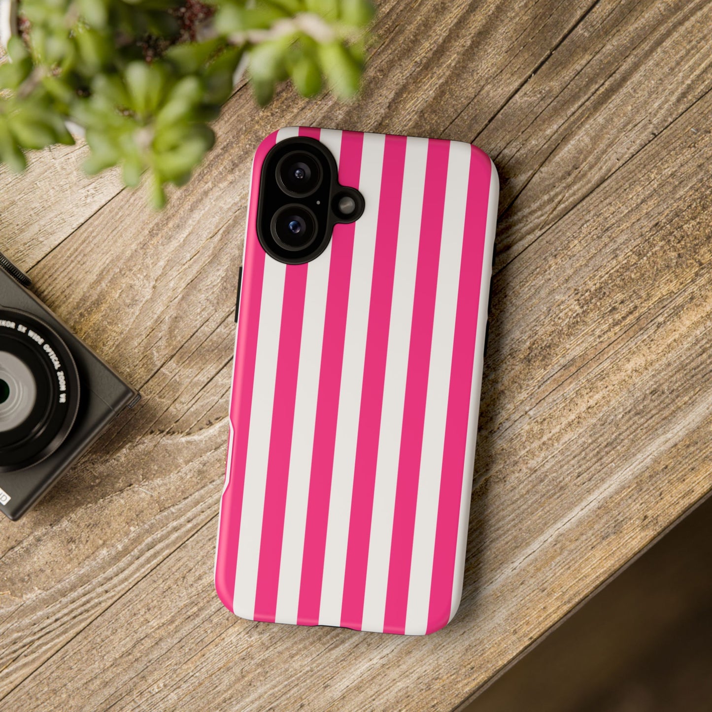 Pink Stripe Tough Phone Case for iphone or Samsung