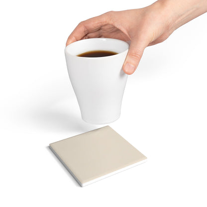 Latte Cream Ceramic Coaster Round or Square | Coordinated Collection