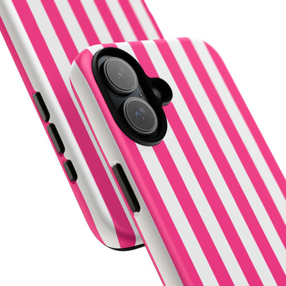 Pink Stripe Tough Phone Case for iphone or Samsung