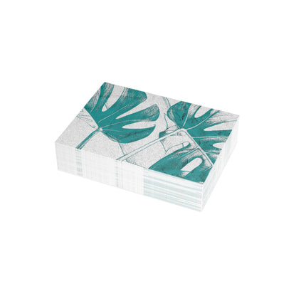 Monstera Leaf Deep Aqua Postcards