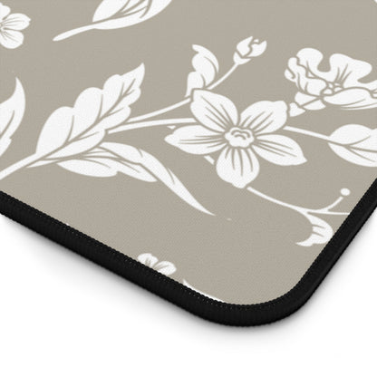 Warm Stone Floral Desk Pad (12x18, 12x22 or 16x32)
