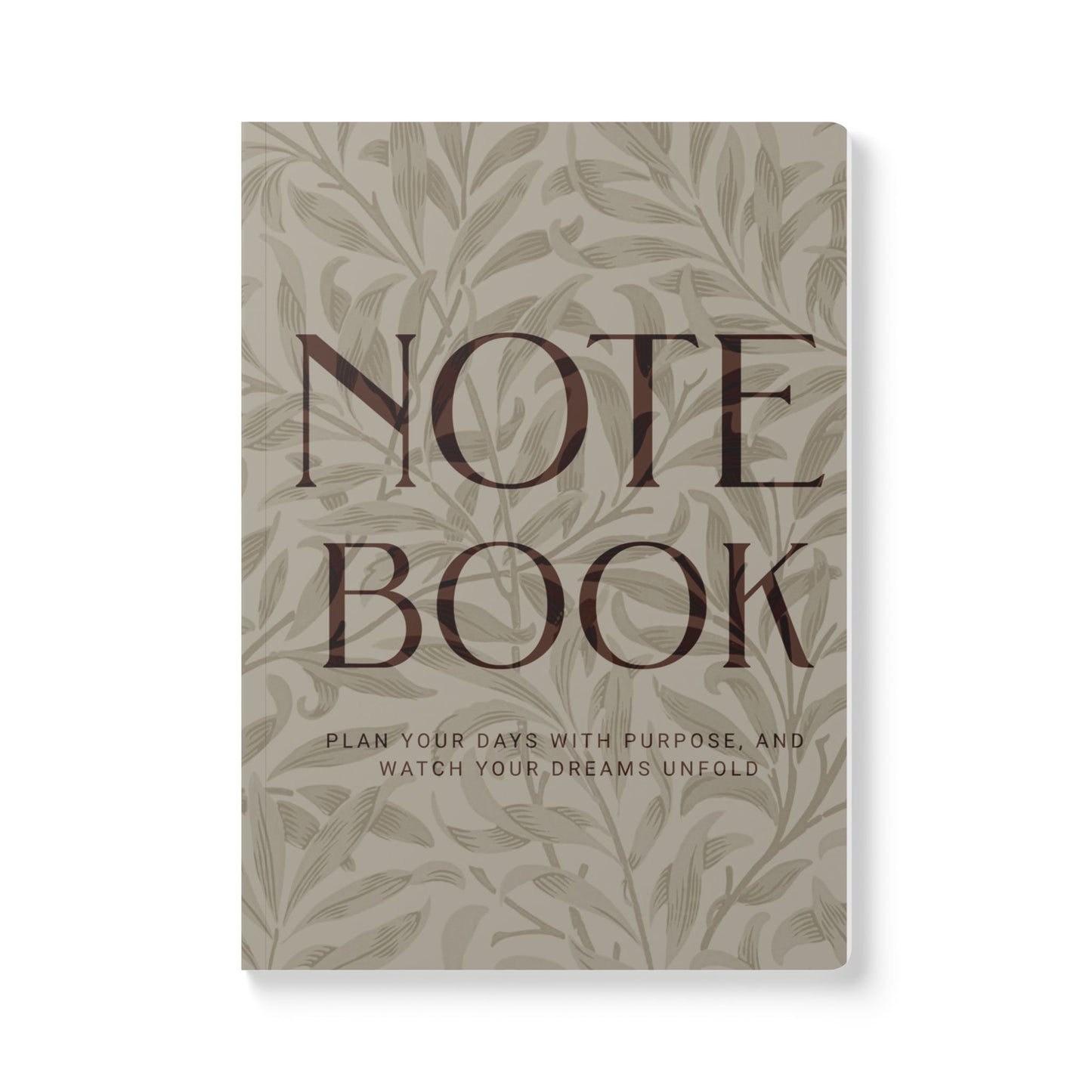 Warm Stone Leaves A5 Lined Journal Minimal Botanical Notebook | Coordinated Collection