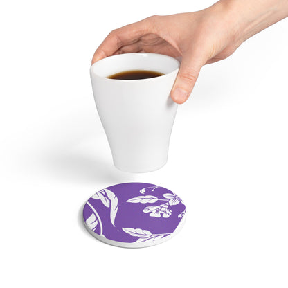 Purple Floral Ceramic Coaster Coordinated Collection