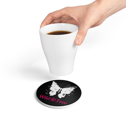 Wild & Free Butterfly Drink Coaster