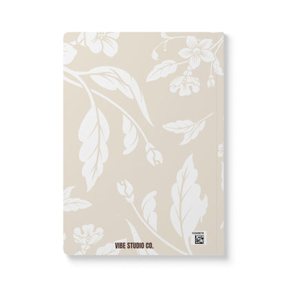 Latte Cream Floral A5 Lined Journal Coordinated Collection
