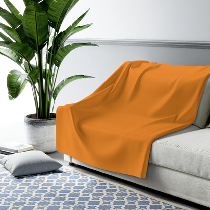 Tangerine Sherpa Fleece Blanket Cozy Plush Throw 3 Sizes Soft Warm Blanket