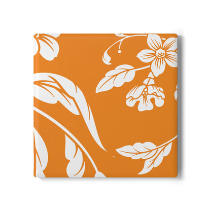 Tangerine Floral Ceramic Coaster Coordinated Collection