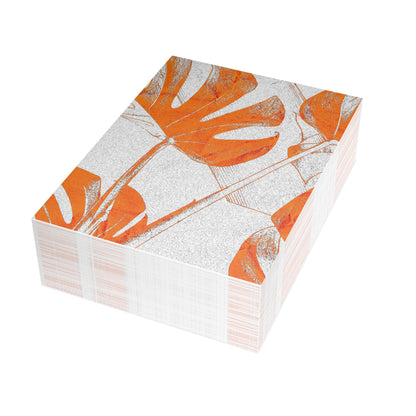 Monstera Leaf Tangerine Postcards