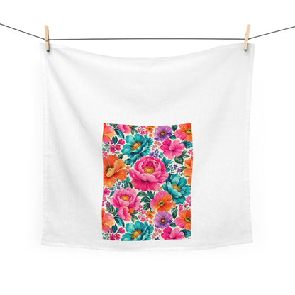 Dreamy Floral Cotton Tea Towel 28 x 28 Floral Kitchen Towel