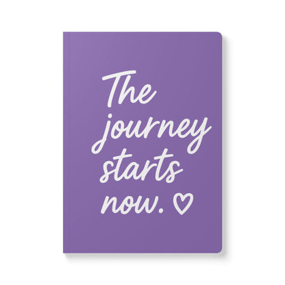 Purple The Journey Starts Now A5 Lined Journal