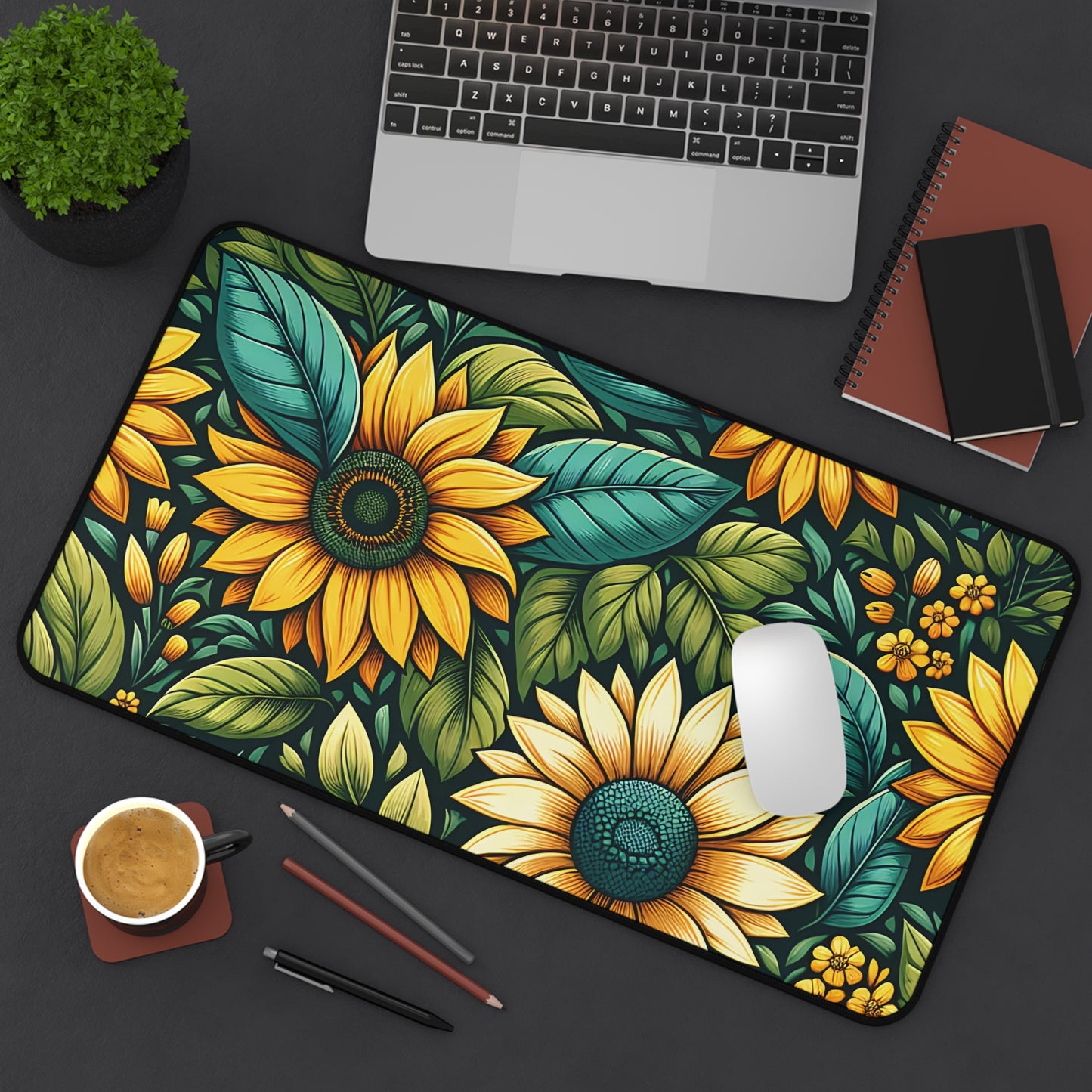 Sunflower Grove Desk Pad