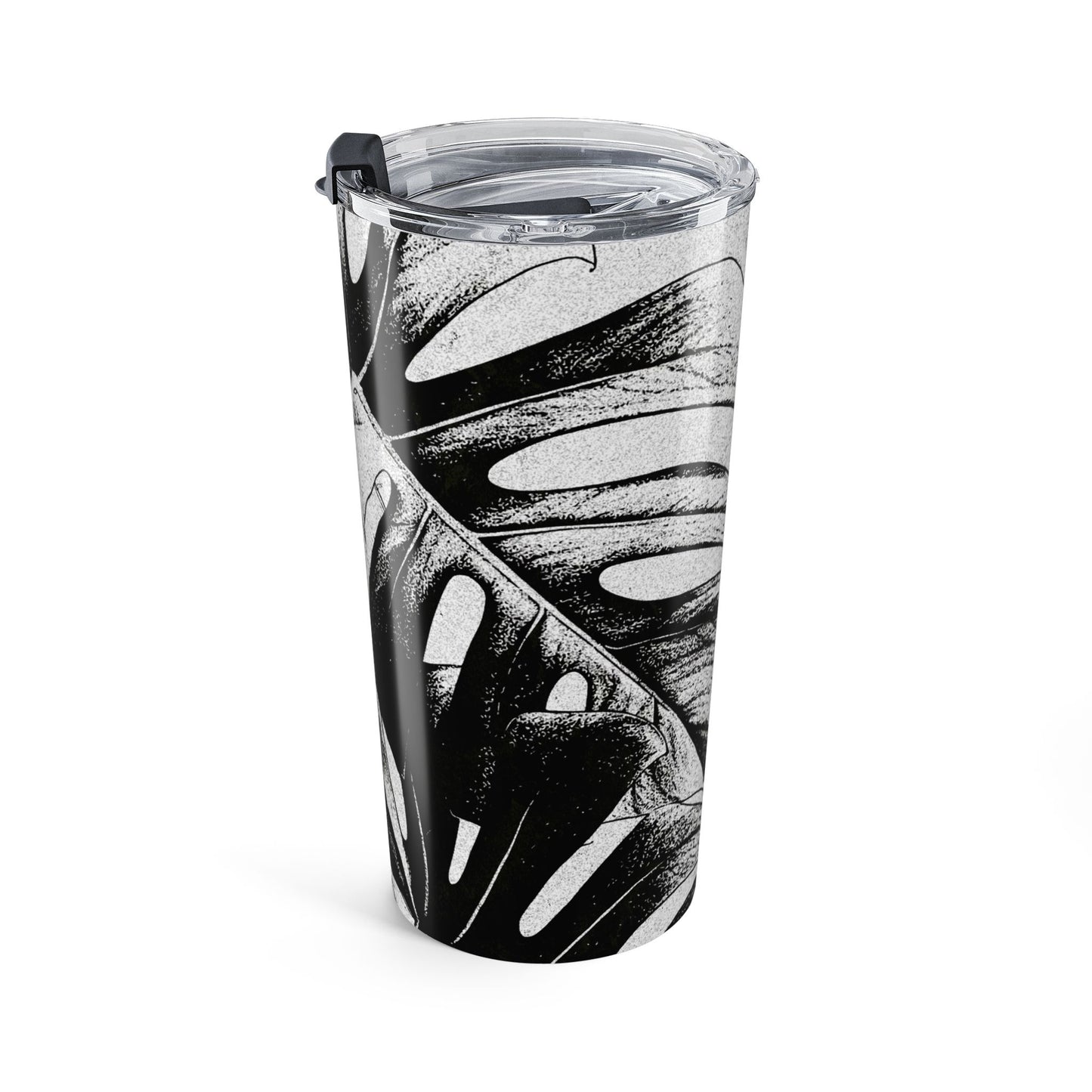 Monstera Leaf Black White 20 oz Tumbler