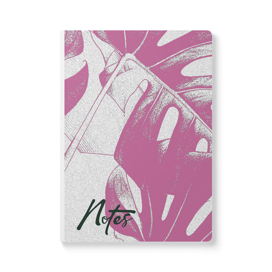 Monstera Leaf Lilac Wine A5 Lined Journal