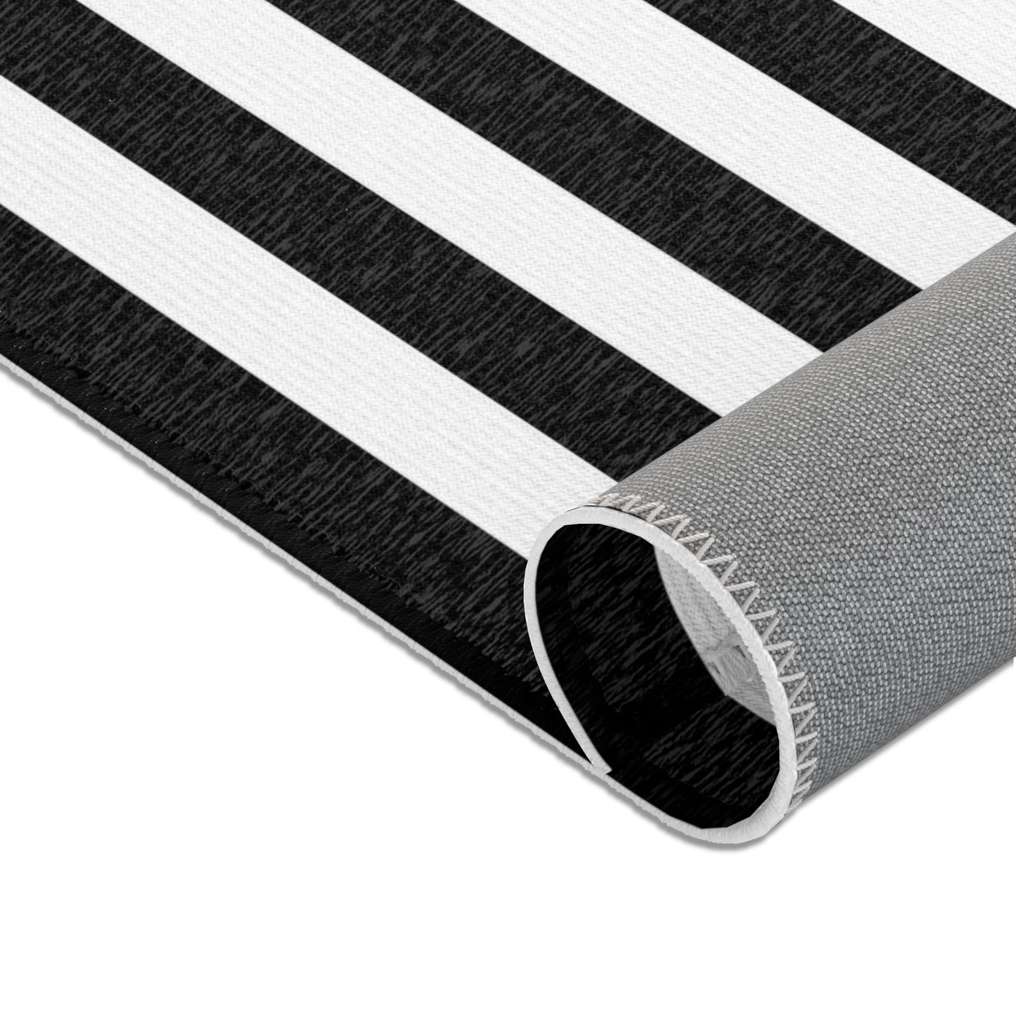 Black Stripe 24 x 36 Solid Color Rug