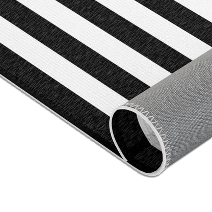 Black Stripe 24 x 36 Solid Color Rug