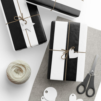 Black Stripe Wrapping Paper, Glossy or Mat (3 Sizes)
