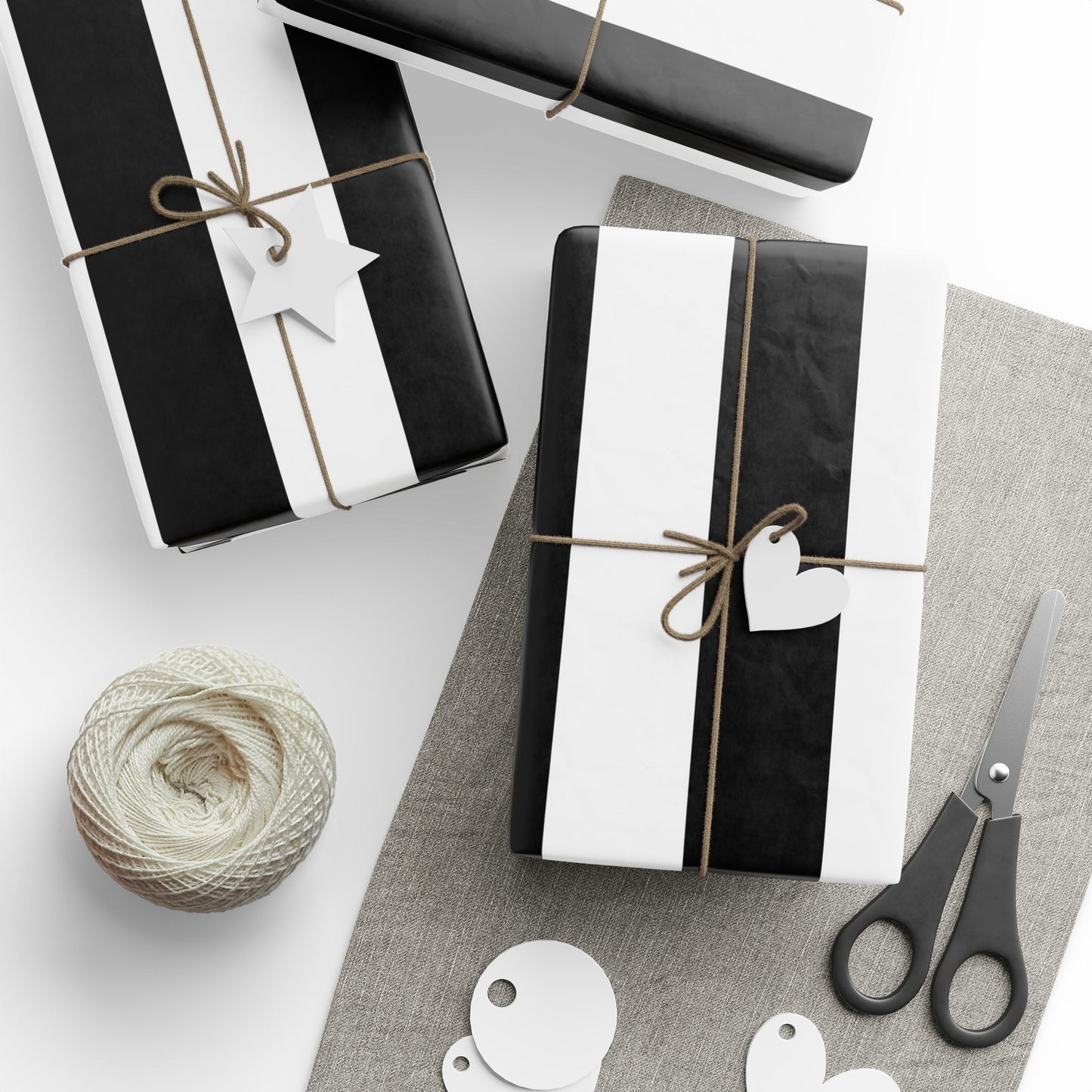 Black Stripe Wrapping Paper, Glossy or Mat (3 Sizes)