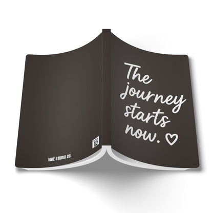 Muted Charcoal The Journey Starts Now A5 Lined Journal