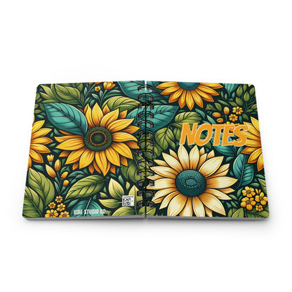 Sunflower Grove Spiral Journal Butterfly Notebook