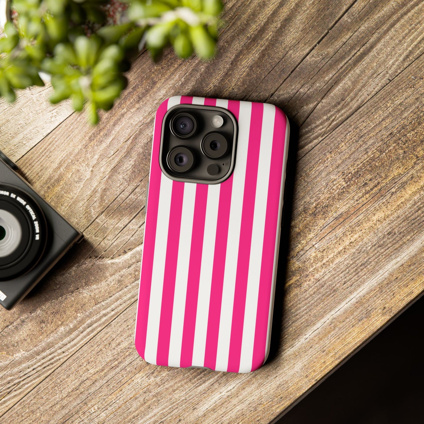 Pink Stripe Tough Phone Case for iphone or Samsung