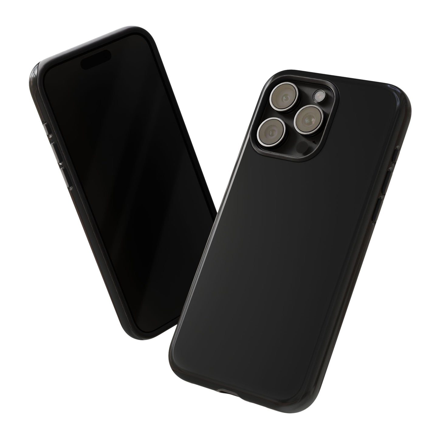 Black Tough Cell Phone Case Matte or Glossy Protective Case iPhone Samsung