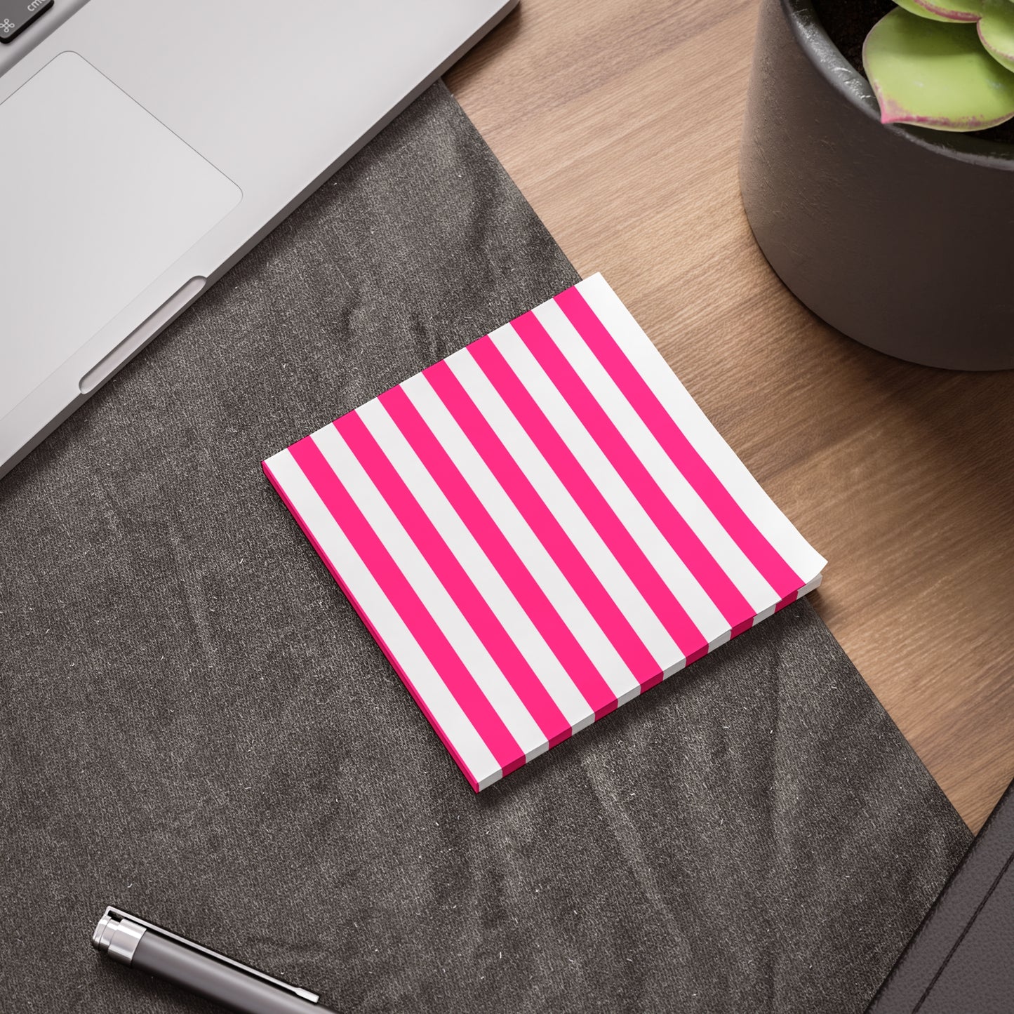 Pink Stripe Sticky Notes (7 Sizes)