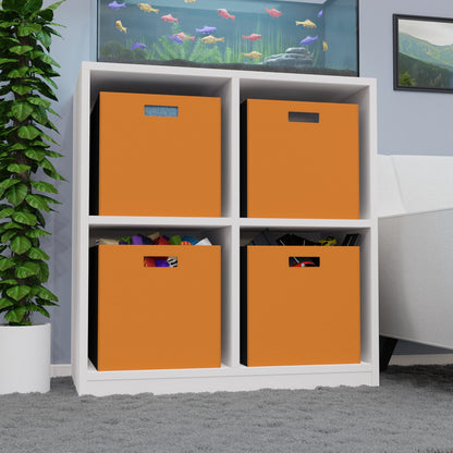 Tangerine Felt Storage Box Foldable Organizer Bin Home Storage Basket