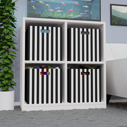 Black Stripe Felt Storage Box Foldable Organizer