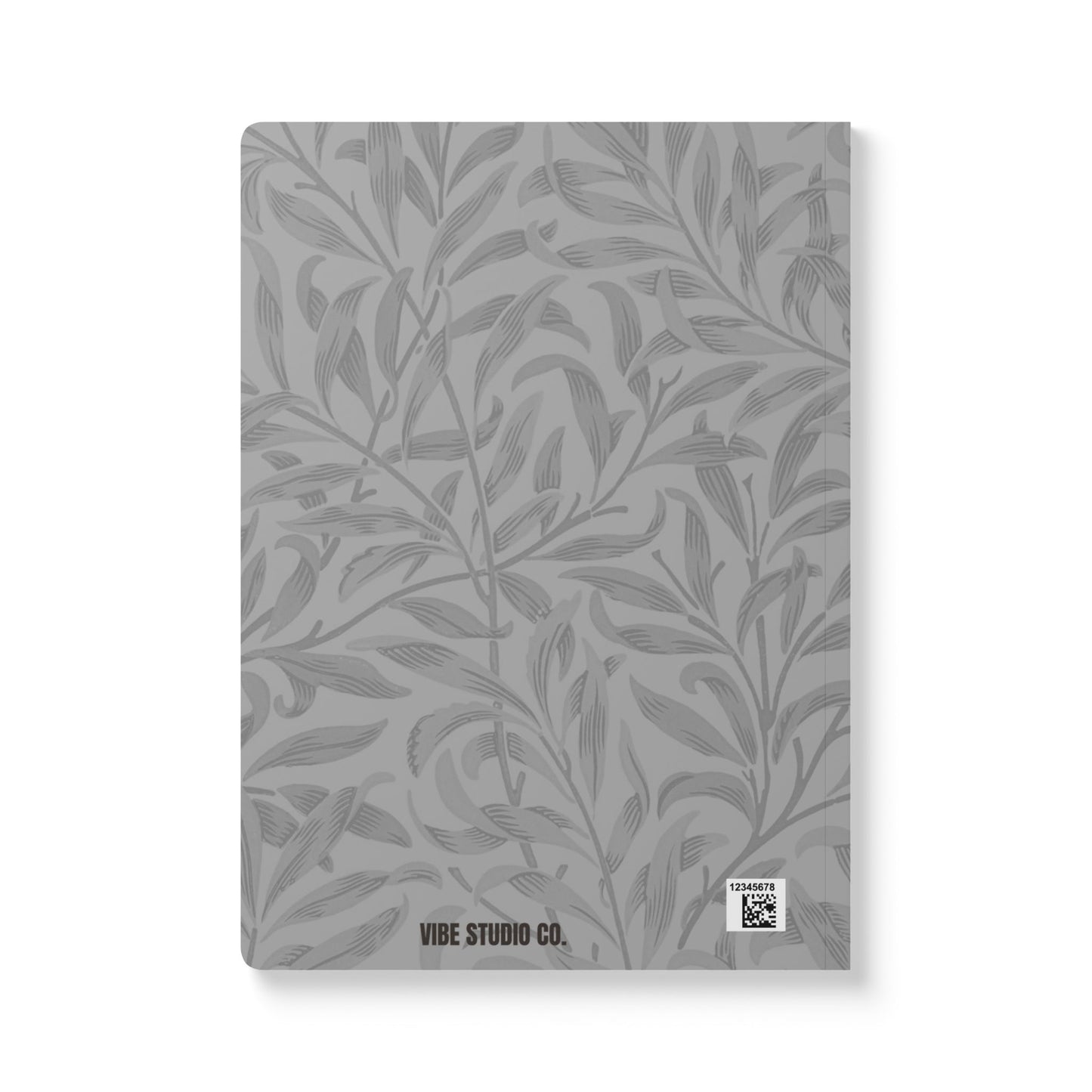 Grayscale Leaves A5 Lined Journal Minimal Botanical Notebook | Coordinated Collection
