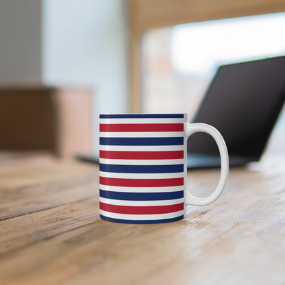 Red, White and Blue Stripe Mug