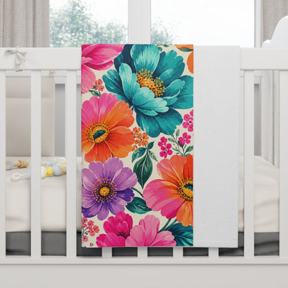 Dreamy Floral Soft Fleece Baby Blanket Floral Nursery Blanket