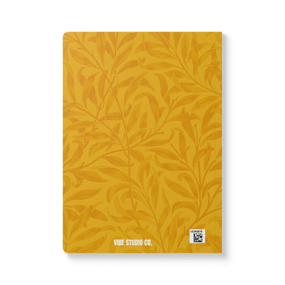 Honey Yellow Leaves A5 Lined Journal Minimal Botanical Notebook | Coordinated Collection