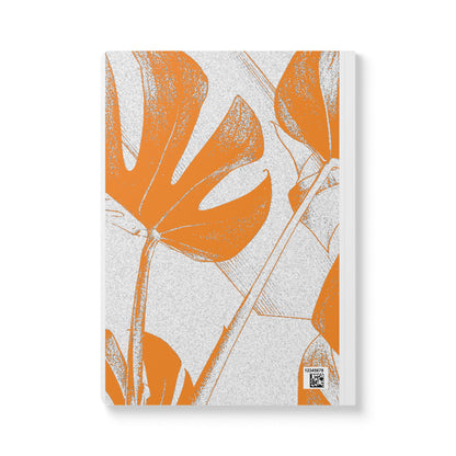 Monstera Leaf Tangerine White A5 Lined Journal