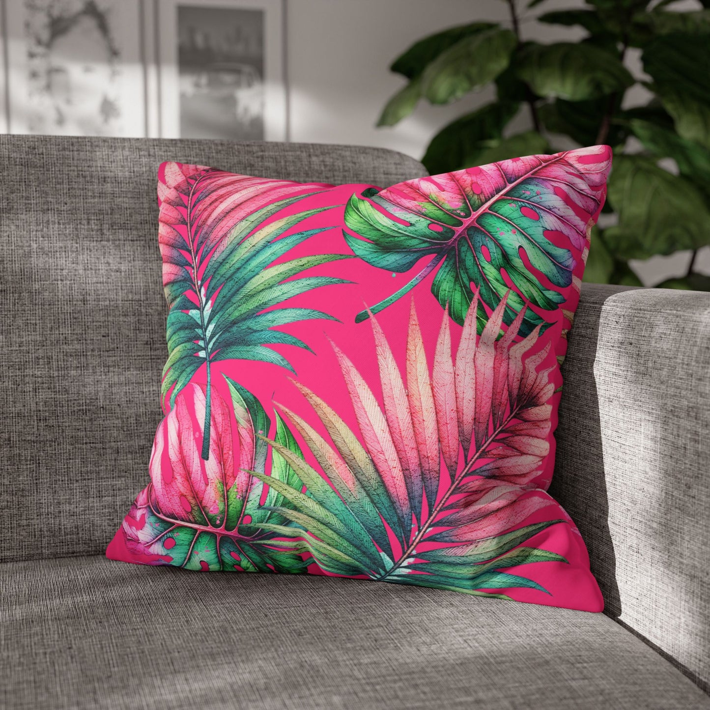 Tropical Vibes Canvas Pillow Cover 20x20